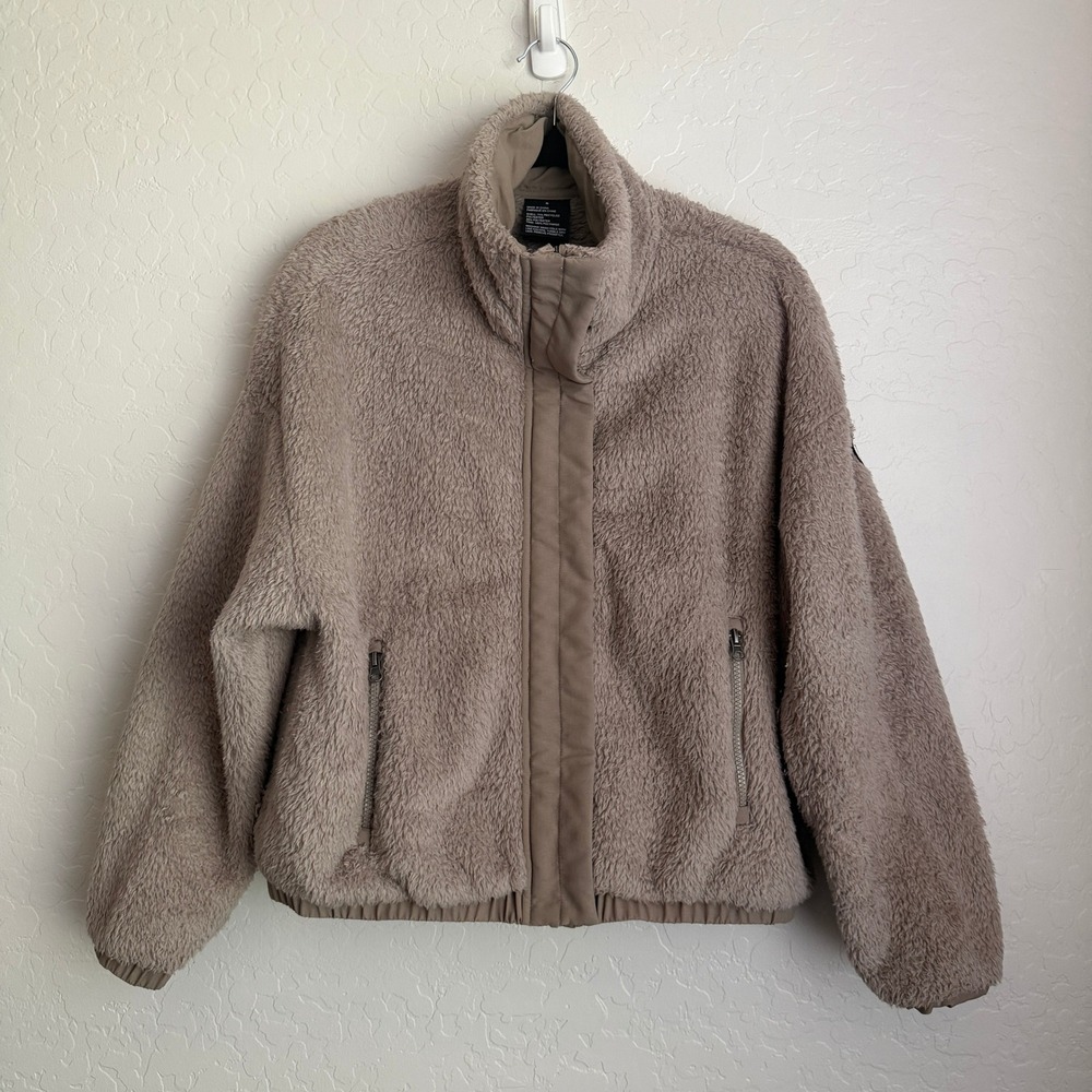 Vuori Women's Cozy Sherpa Full Zip Fleece Jacket Tan Medium VW530 - Picture 2 of 14